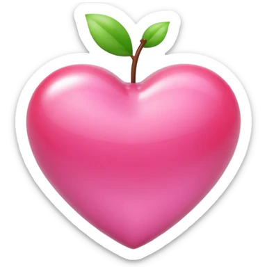 Apple-style 3D emoji of a shiny pimk  heart, smooth and glossy surface, simple and elegant design, no background. sticker