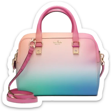 Realistic isolated pastel ombre kate spade satchel purse.  sticker