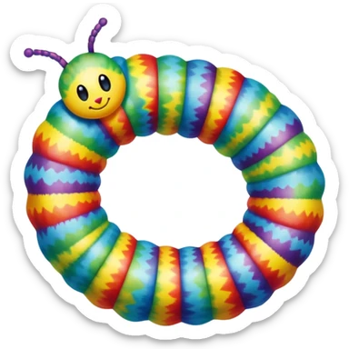 Tie dye caterpillar sticker