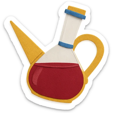 paper craft style catalan porró filled with red wine sticker