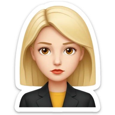 Polite, put-together, and observant. Always seems like they’re mentally five steps ahead. woman seriuos composed sleek
more dinamic emoji  sticker