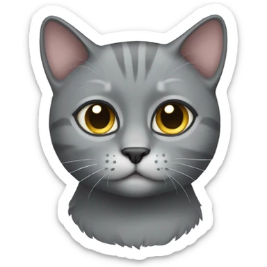 Grey cat sticker