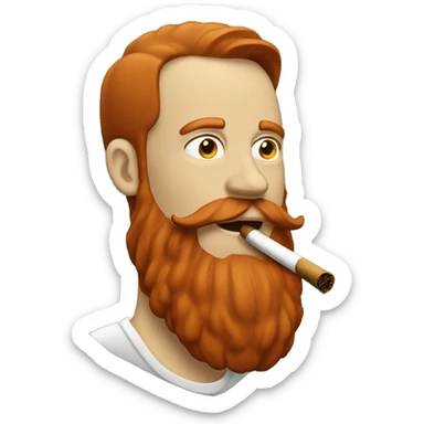redhair white man with big beard smoking a blunt sticker