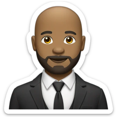 bald light skin black man with beard in a suit sticker