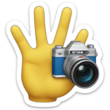 A finger in swedens colors holding a camera sticker