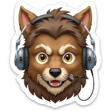 A werewolf working on a film set sticker