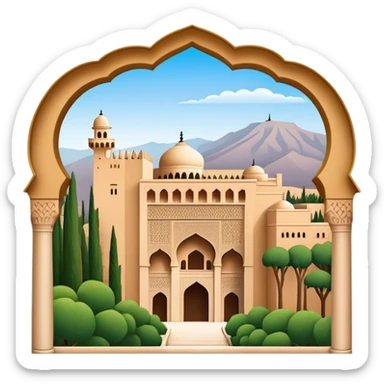 Alhambra Landmark Emoji – Highlighting its Moorish architecture and distinctive arches. sticker