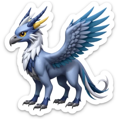 Palkia-Dialga-Nargacuga-Silvally-Gryphon-Griffin-Griffon-Hippogriff-fusion-hybrid-animal-creature  with long ears  sticker