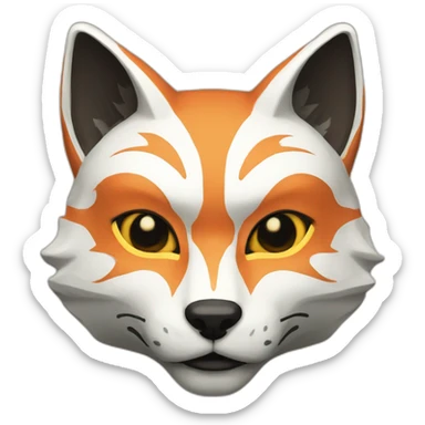 kitsune mask sticker