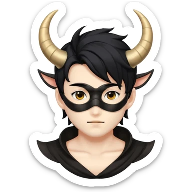 Masked anime boy whit horns sticker