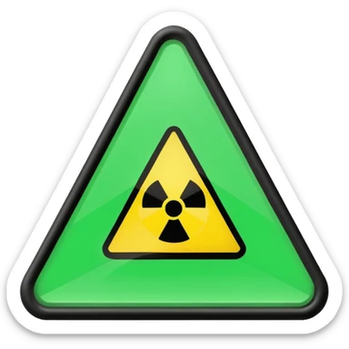 danger green triangle sign sticker