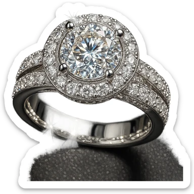 glamorous ring, sparkling and luxurious, no background sticker