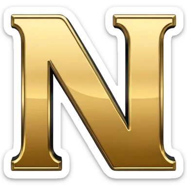 letter N in black and gold sticker