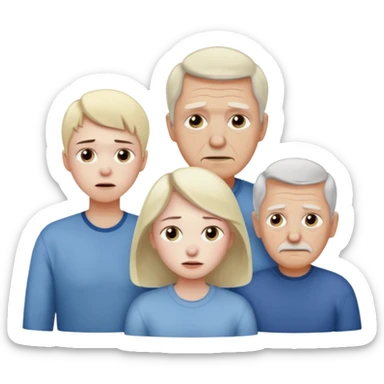 Ok keep this just change it a bit Standing next to the wife I want her brother to be sick and her parents are smiling and her grandfather is sick (no grandma) on the wife’s side. sticker