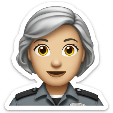 White Female correctional officer wearing grey Indiana department of corrections uniform  sticker