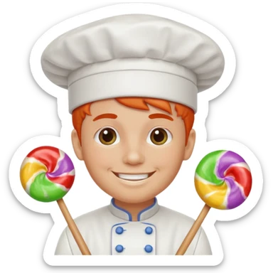 Chef + gumdrop hat,Candy Chef. sticker