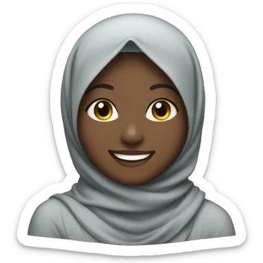 Black girl in hijab smiling happily  sticker