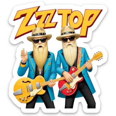 The poster of ZZ Top concert sticker