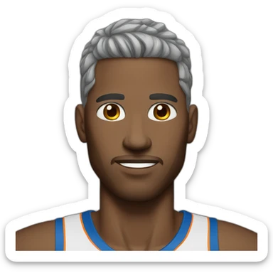 man-white-hair-braun-eyes-blue-basketball-player sticker