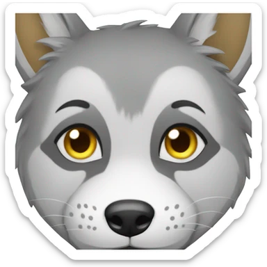 Face gentil loup smile sticker