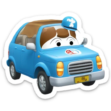 Doraemon driving byd sticker