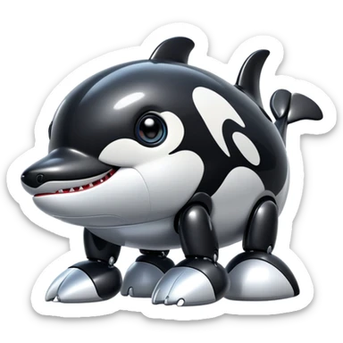 black tubby orca robodog sticker