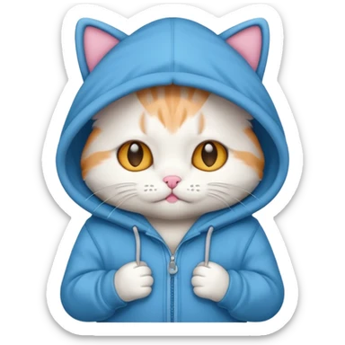 Kitty wearing a hoodie sticker