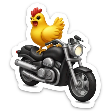 Little chicken on motorcycle  sticker