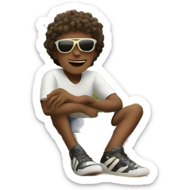 cool boys in the sun under google sign sticker