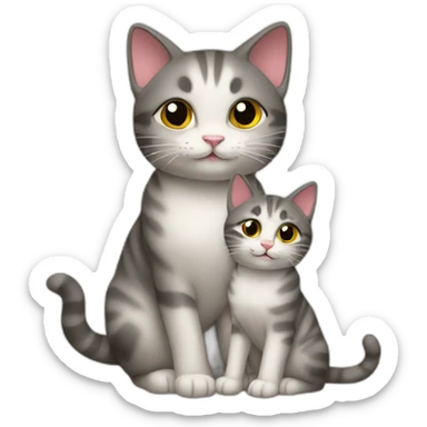 Cat and little cat sticker