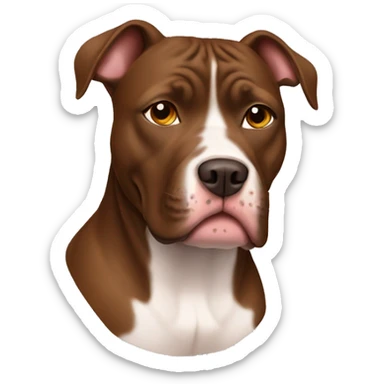 brown pitbull sticker
