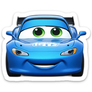 rayo mcqueen azul front view sticker
