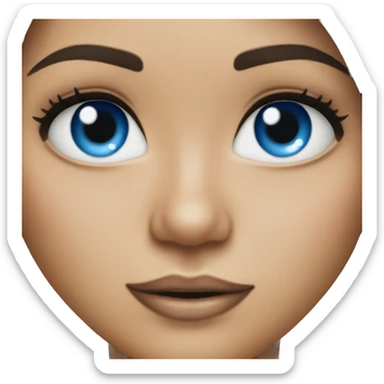 Brunette girl blue eye singer sticker