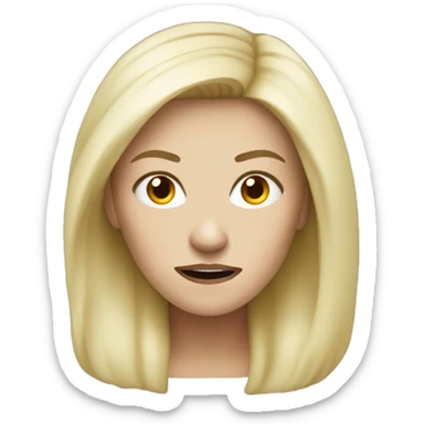 angry producer woman white skin blond hair sticker