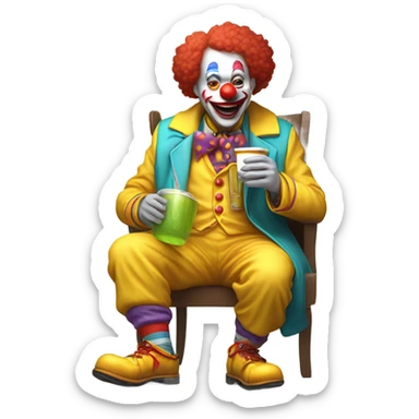 Clown doctor medical drinking disgusting yellow drink sticker