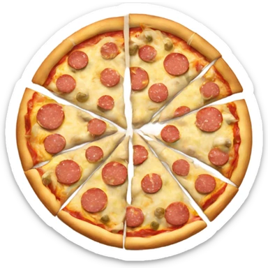 a full round pizza with cheese and tuna on top sticker