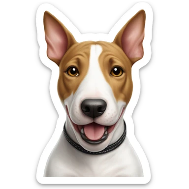 bull terrier with playing cards sticker
