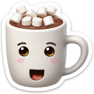 Cute Mug of hot chocolate with mini marshmallows sticker