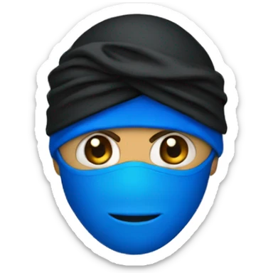 hacker with blue wear with black turban sticker