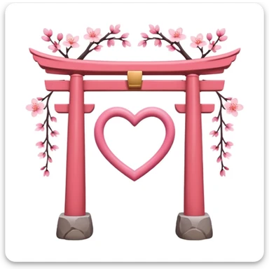 sakura heart with a torii gate sticker