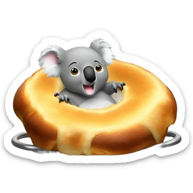 Koala bathing in a giant Yorkshire pudding filled with gravy sticker