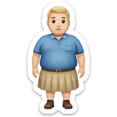fat man wearing skirt sticker