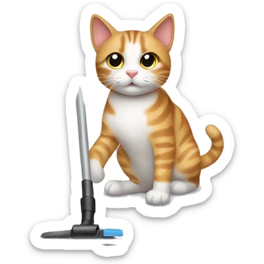 Cat vacuuming  sticker