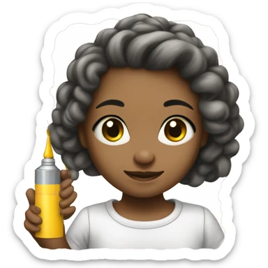 cute girl has paint on her but paint os white too sticker