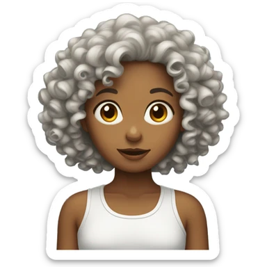 curly head girl sticker