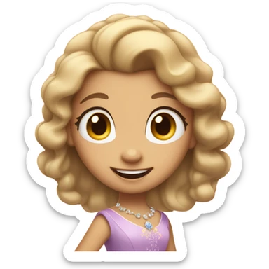 Princess smiley long eyelashes sticker