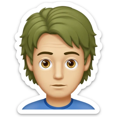 un professeur  homme métisse au cheveux mi long bouclés avec des yeux bleus d'arts plastiques  sticker