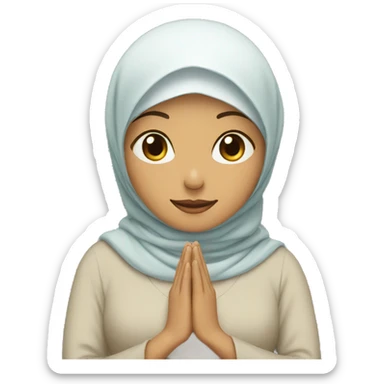 Woman wearing a hijab and praying sticker