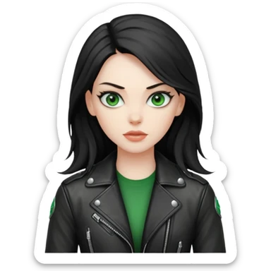Biker Girl
Black Long Hair
Green Eyes sticker