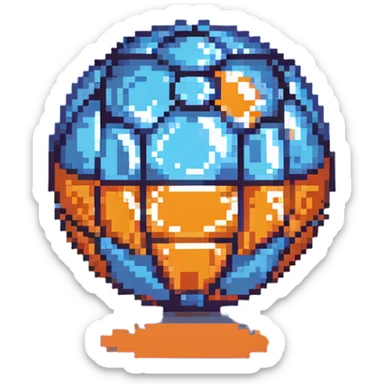 A blue crystal scrying orb with magical energy inside sticker